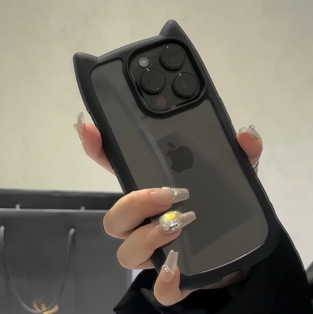 Carcasă transparentă cu urechi drăguțe de pisică pentru iPhone 11